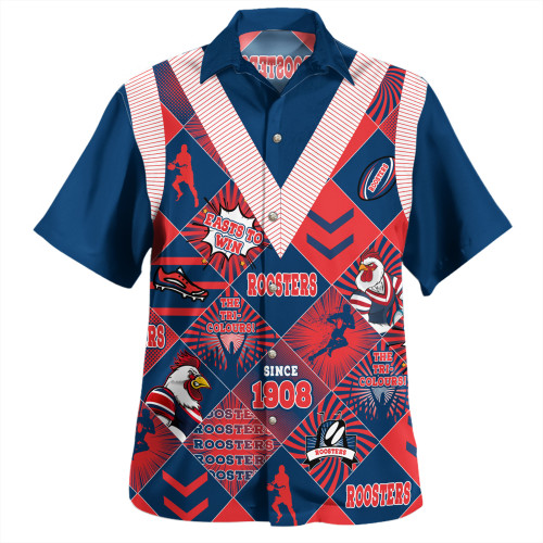 Sydney Roosters Hawaiian Shirt - Argyle Patterns Style Tough Fan Rugby For Life